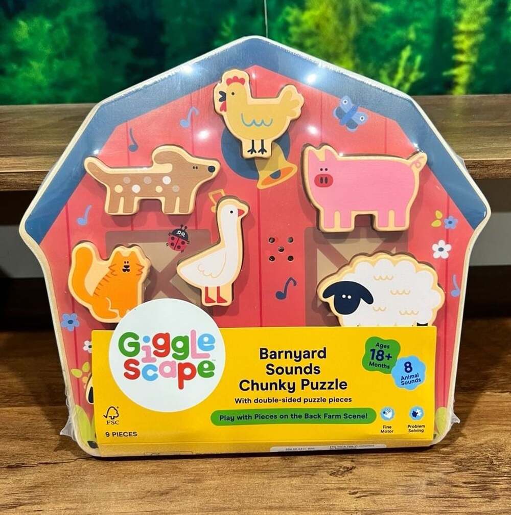 Gigglescape Barnyard Sounds Chunky Puzzle Set 9pc
